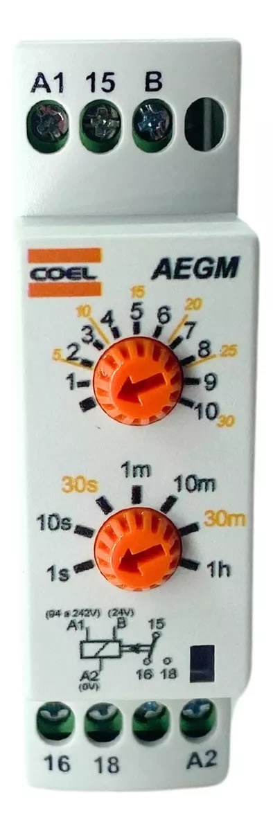 99.jpg Temporizador Programavel Analogico 94 A 242Vca / 24V Aegm Coel - Imagem 1
